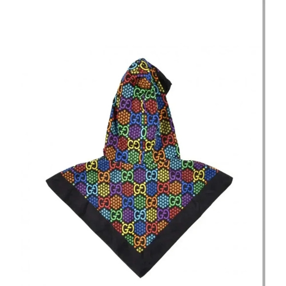 Gucci Silk Nylon Monogram Psychedelic Rain Hood Black
